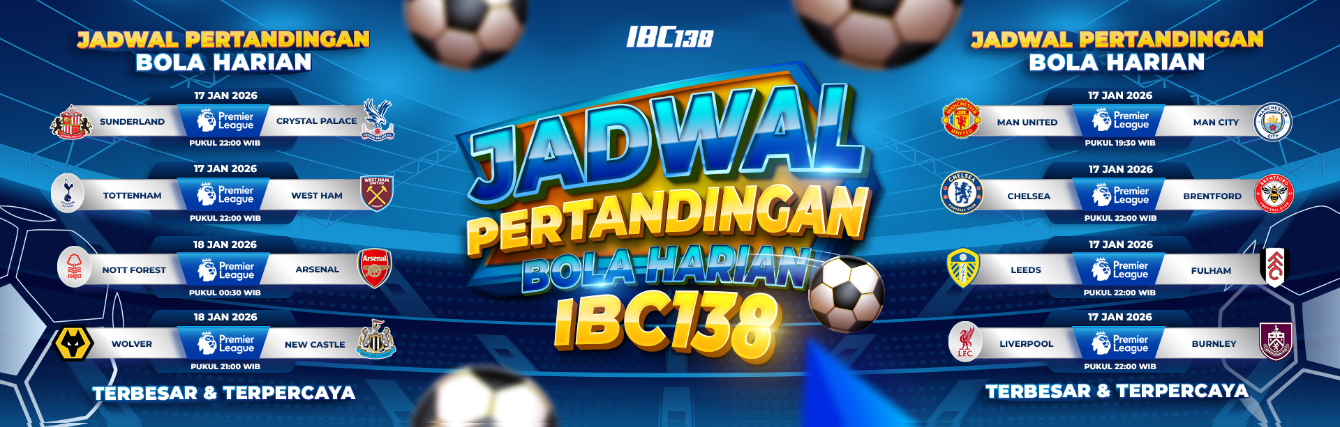 JADWAL PERTANDINGAN BOLA HARIAN