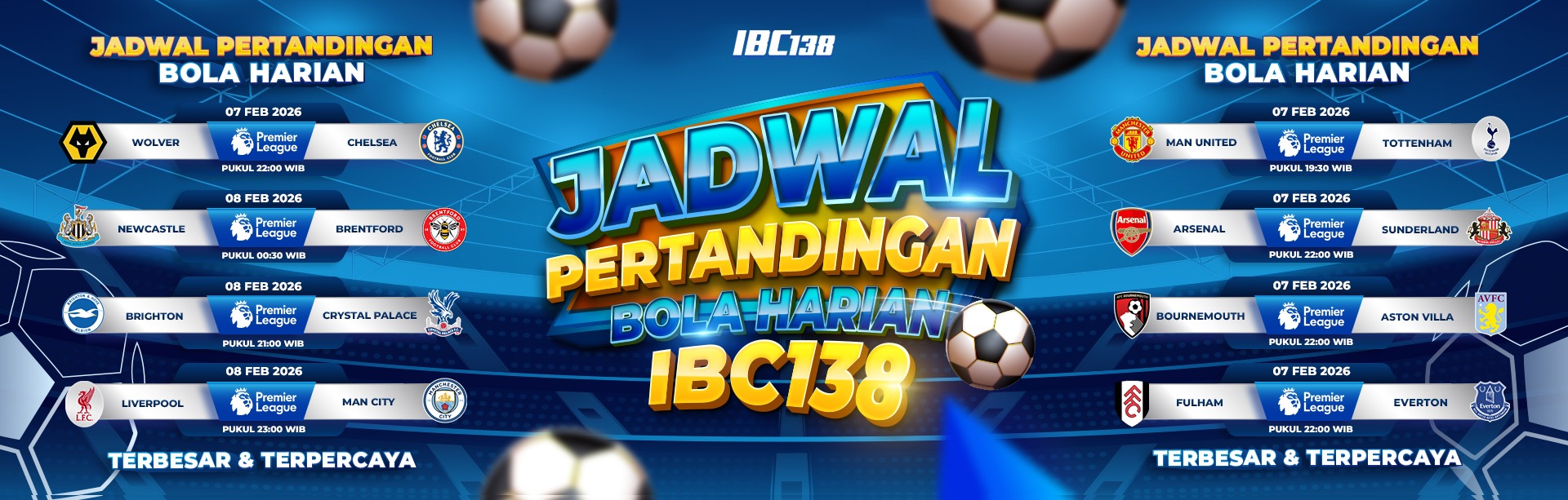 JADWAL PERTANDINGAN BOLA HARIAN