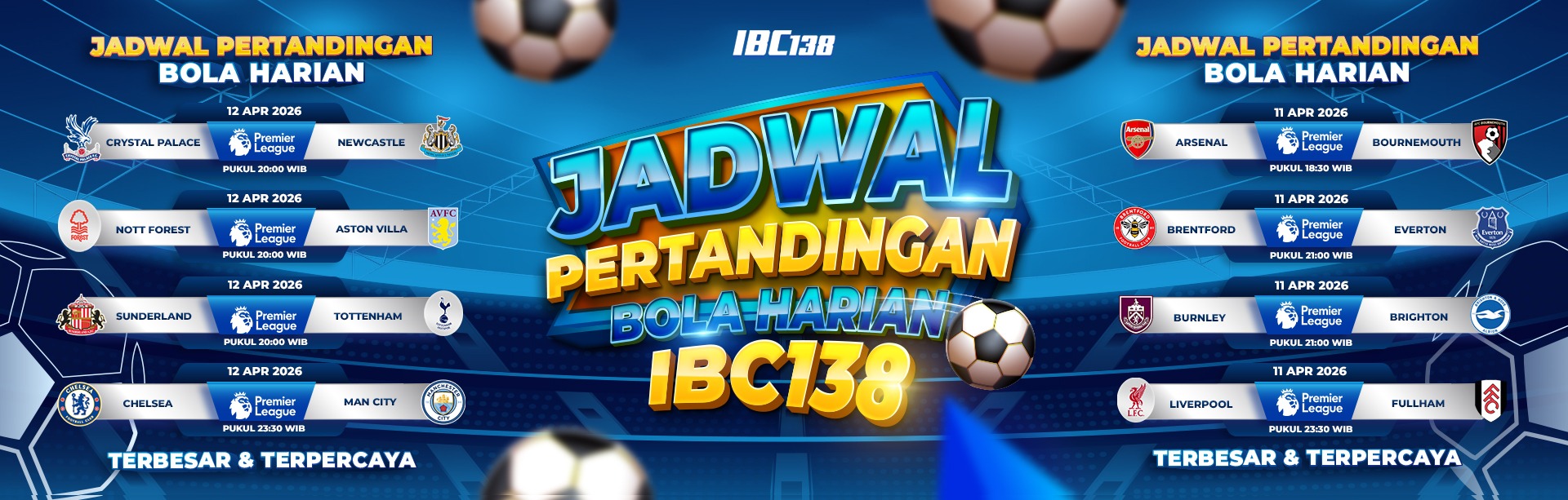 JADWAL PERTANDINGAN BOLA HARIAN