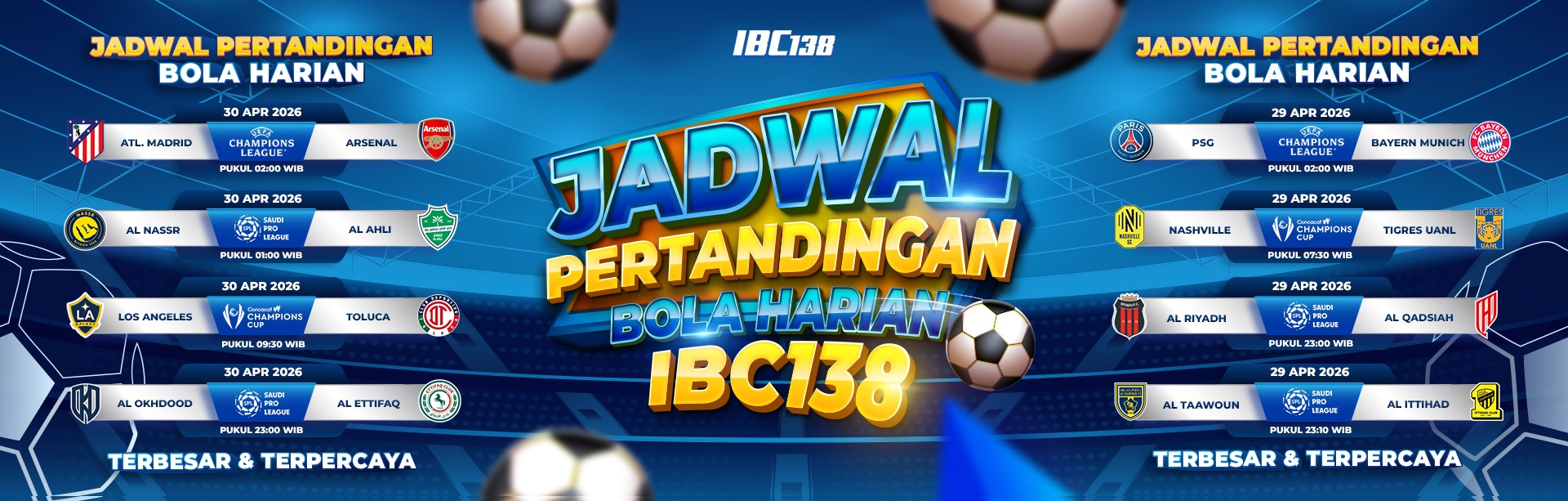 JADWAL PERTANDINGAN BOLA HARIAN